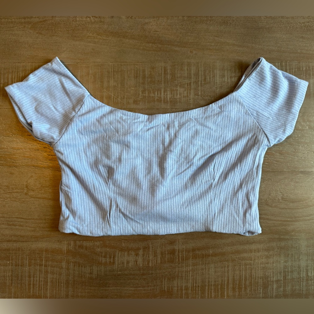 Cotton On Baby Blue Ribbed Crop Top